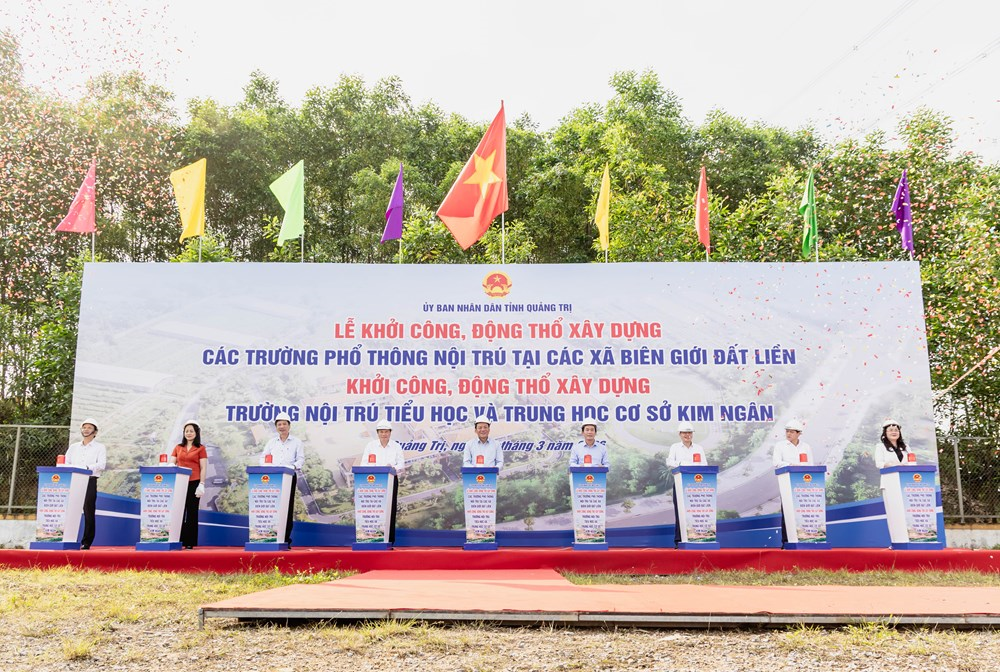 Quảng Trị khởi công đồng loạt 11 trường nội trú vùng biên giới